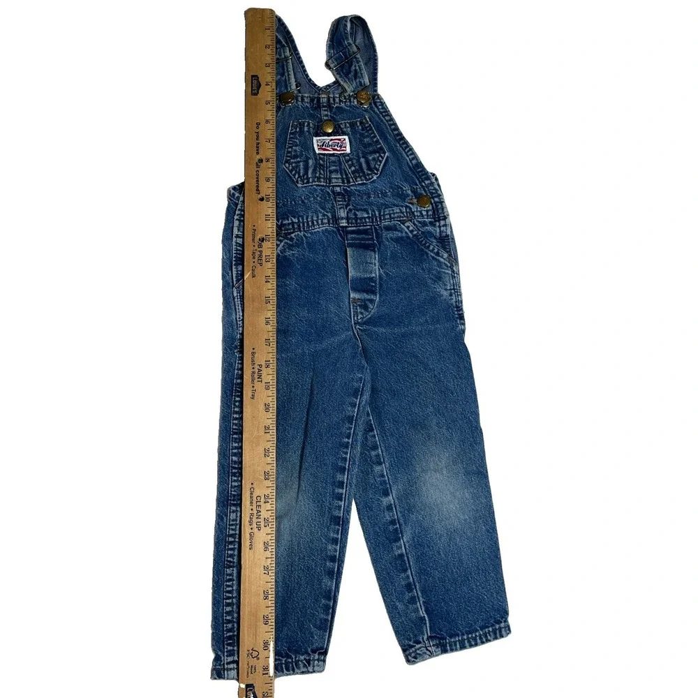 Liberty Baby Toddler Bib Overalls 3T Blue Jean Denim Kids Made In USA VTG EUC